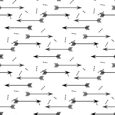 El çizilmiş ok Dikişsiz desen. Vektör Illustration. Kumaş ve tekstil baskı için eleman, duvar kağıdı, arka plan, fation, poster.