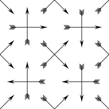 Çapraz oklar Dikişsiz desen. Beyaz arka planda eps10