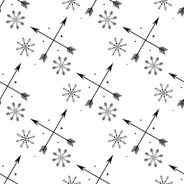 Vektör, küçük resim, el çizilmiş. Desen, Dikişsiz, yıldızlar, Bebek, kar taneleri, işaretler, oklar, süsleme, Boho, tekstil, Sevimli, duvar kağıdı. Baskı, dekor elemanları, kart, poster, giysi baskı, paket tasarım.