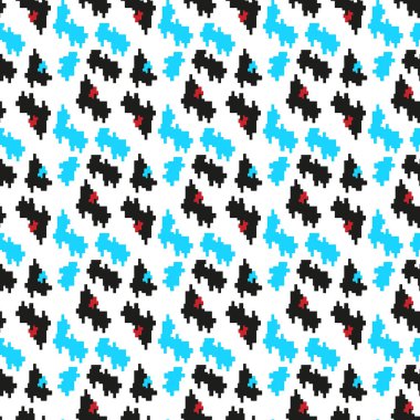 Dikişsiz kurumsal kırmızı, siyah mavi ve beyaz houndstooth desen vektör