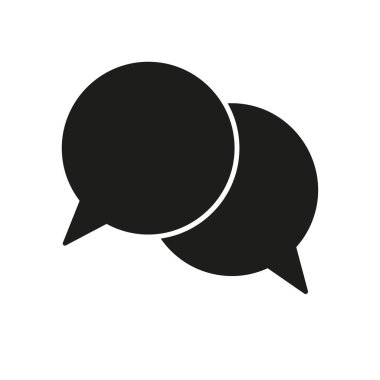 Konuşma kabarcıkları Simge, düz tasarım tarzı. Sohbet, İletişim, Tartışmak Vektör Logo Şablonu