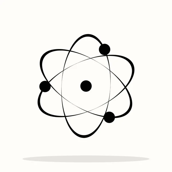 Atom Simgesi gri arka plan üzerinde izole trendy düz tarzı. Web sitesi tasarımı, logosu, uygulaması, Ui için atom sembolü. Vektör illüstrasyon, Eps10. — Stok Vektör