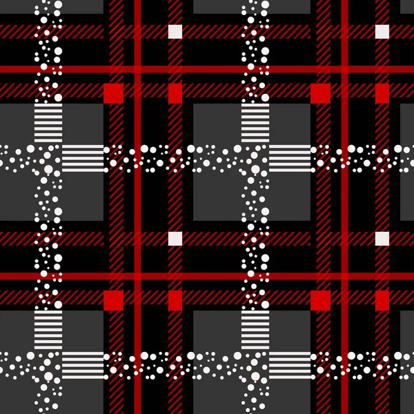 Preto e vermelho tartan xadrez escocês sem costura padrão.Textura de tartan, xadrez, toalhas de mesa, roupas, camisas, vestidos, papel, roupa de cama, cobertores e outros produtos têxteis . — Vetor de Stock