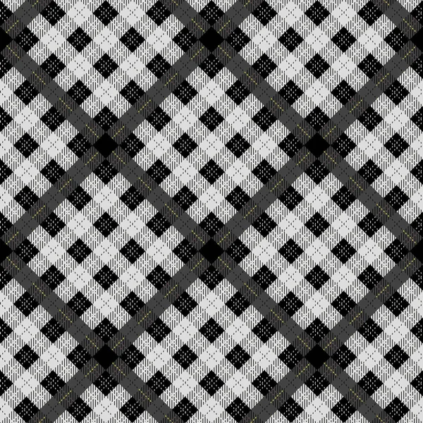 Černý a bílý tartan kostkované vzorem na kontrolním pozadí textilního eps10 — Stockový vektor