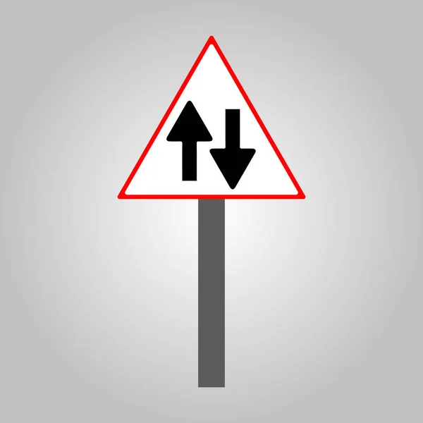 Traffic sign - sign straight and road simulate eps 10 — Stock Vector