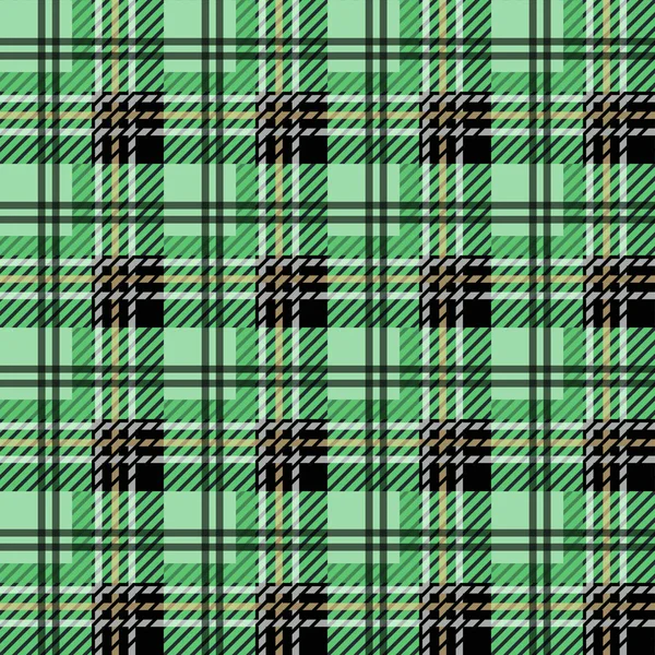 Textura de tecido de tartan verde em um padrão quadrado ilustração vetorial sem costura — Vetor de Stock