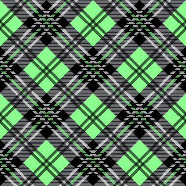 green tartan fabric texture diagonal little pattern seamless vector illustration