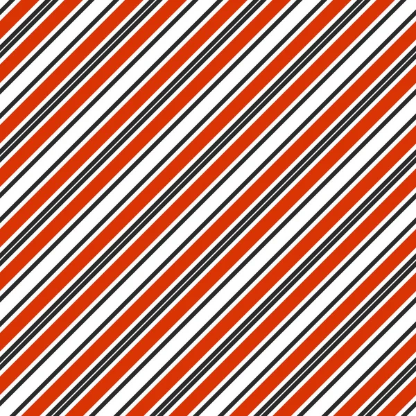 Patrón sin costura de rayas de Halloween - Diseño de rayas diagonales en blanco, naranja y negro — Vector de stock