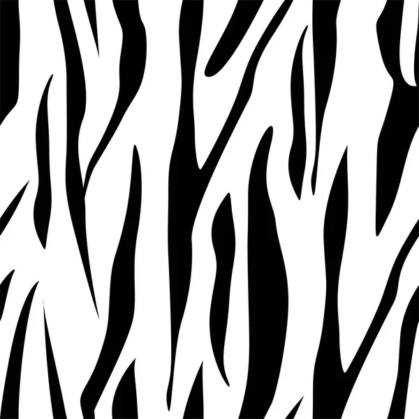 Zebrastreifen nahtloses Muster. Zebradruck, Tierhaut, Tigerstreifen, abstraktes Muster, Linienhintergrund, Stoff. erstaunliche handgezeichnete Vektorillustration. Plakat, Banner. Schwarz-weißes Kunstwerk, — Stockvektor