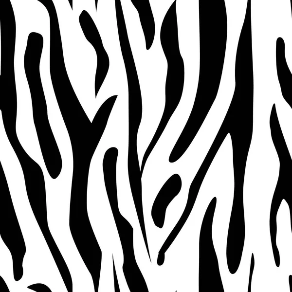 Patrón sin costuras de rayas de cebra. Estampado de cebra, piel de animal, rayas de tigre, patrón abstracto, fondo de línea, tela. Increíble ilustración vectorial dibujada a mano. Cartel, pancarta. Obras de arte en blanco y negro, eps — Vector de stock