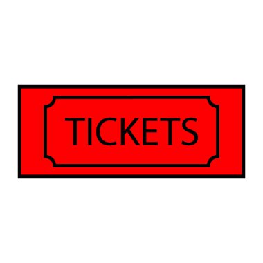 Kırmızı bilet vektör simgesi whrite backround.