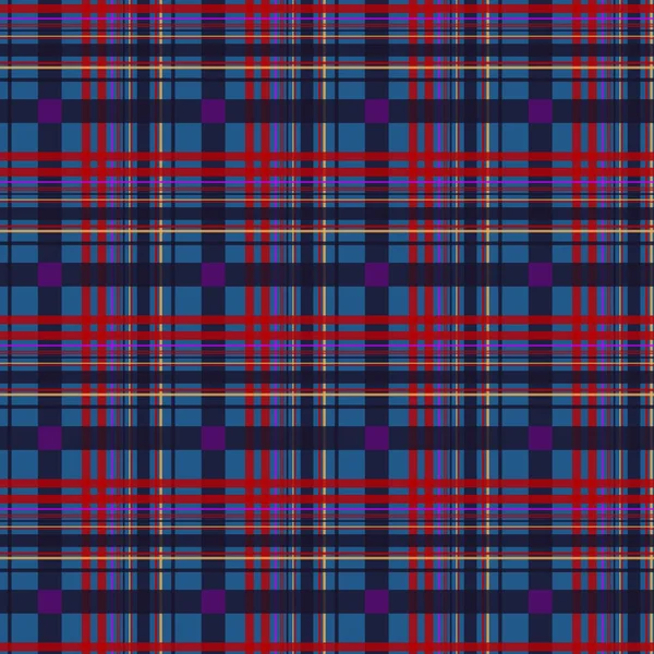 Sömlös Diagonal textil röd och blå tartan pläd mönster vektor — Stock vektor