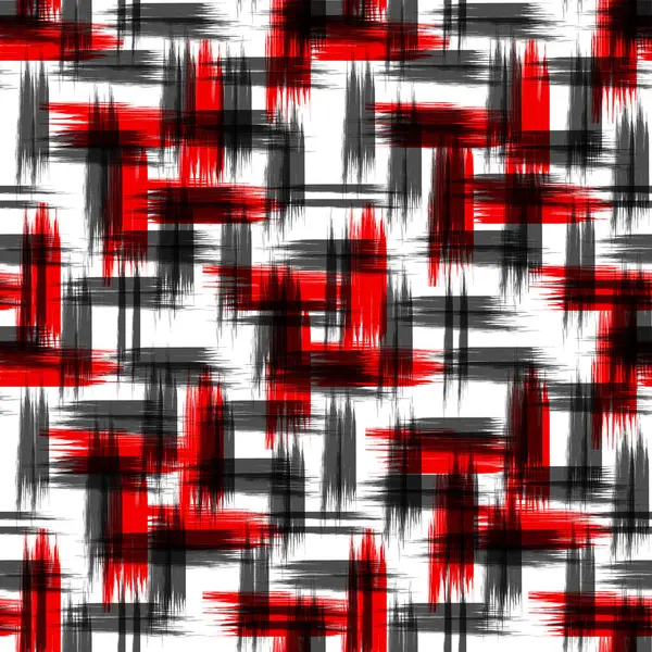 无缝线矢量手绘抽象笔划背景红、黑两种颜色。 — 图库矢量图片