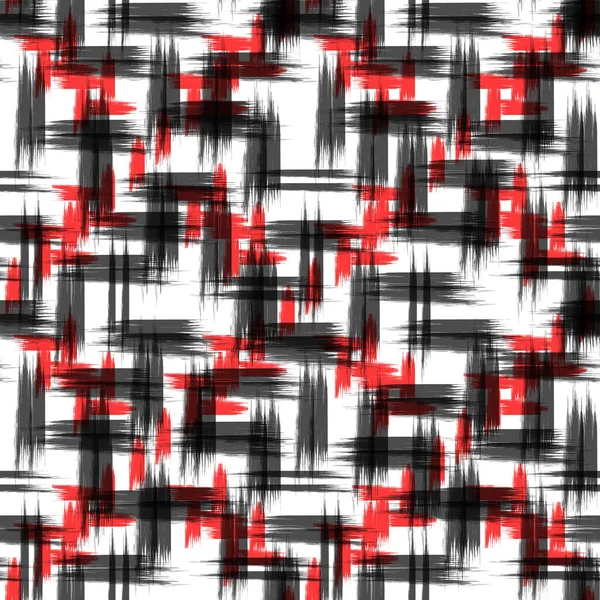 无缝线矢量手绘抽象笔划背景红、黑两种颜色。 — 图库矢量图片
