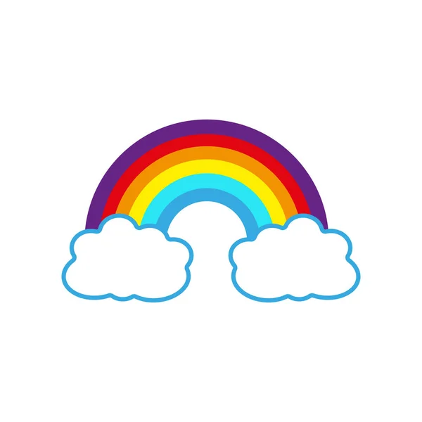 Kleur Regenboog met wolken, met gradiënt gaas, vectorillustratie — Stockvector