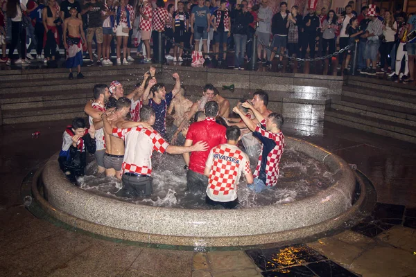 Zagreb Croácia Julho Torcedores Futebol Croata Após Jogo Croácia Inglaterra — Fotografia de Stock