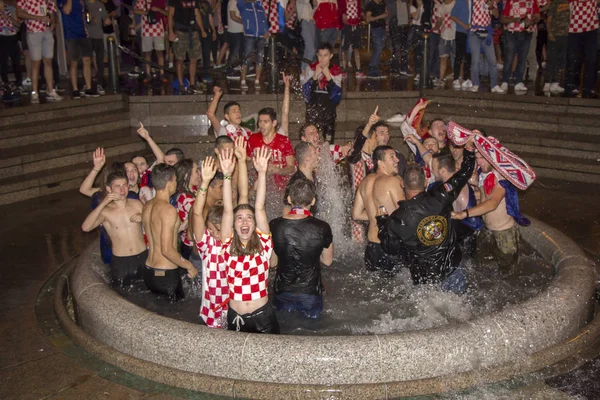Zagreb Croazia Luglio Tifosi Croati Dopo Partita Croazia Contro Inghilterra — Foto Stock