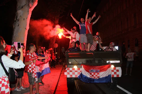 Zagreb Croacia Julio Los Aficionados Croatas Fútbol Después Del Partido — Foto de Stock