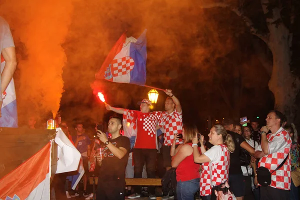 Zagreb Croacia Julio Los Aficionados Croatas Fútbol Después Del Partido —  Fotos de Stock