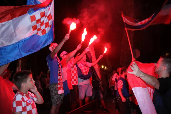 Zagreb Croazia Luglio Tifosi Croati Dopo Partita Francia Croazia 2018 — Foto Stock