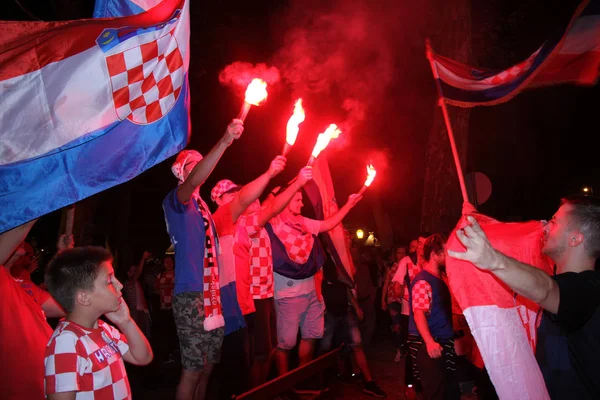 Zagreb Croacia Julio Los Aficionados Croatas Fútbol Después Del Partido — Foto de Stock