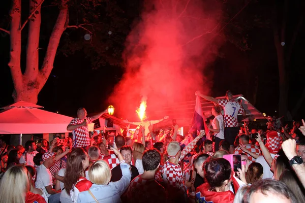 Zagreb Croacia Julio Los Aficionados Croatas Fútbol Después Del Partido — Foto de Stock