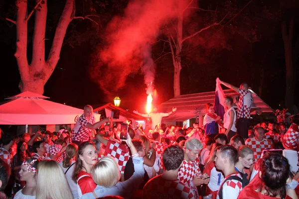 Zagreb Croazia Luglio Tifosi Croati Dopo Partita Francia Croazia 2018 — Foto Stock