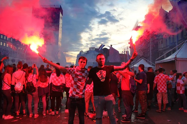 Zagreb Croazia Luglio Tifosi Croati Dopo Partita Francia Croazia 2018 — Foto Stock