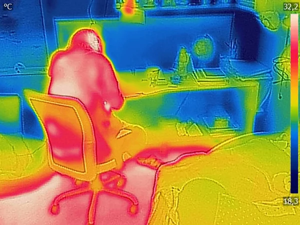 Thermal image Photo IR during office work