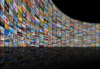 Büyük multimedya video ve resim video duvar Tv geniş ekran
