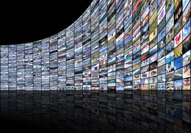 Büyük multimedya video ve resim video duvar Tv geniş ekran