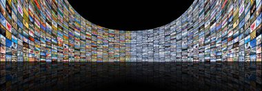Büyük multimedya video ve resim video duvar Tv geniş ekran