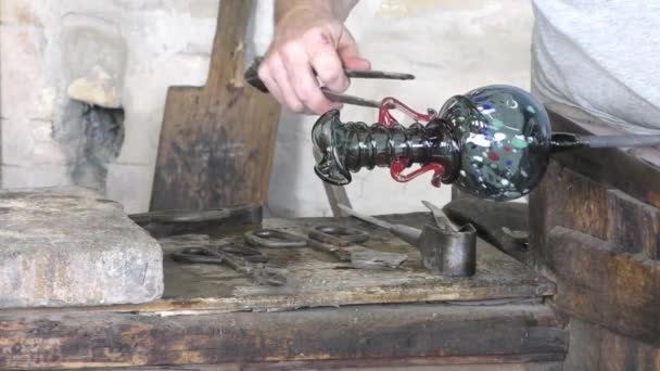 Fabrication Sculptures Verre Murano Italie Vidéo — Video