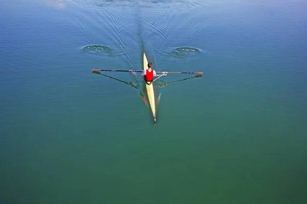 Skiff Roei Concurrent Roeien Race Één Rowe — Stockfoto