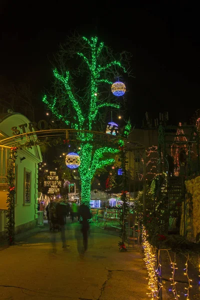 Advento Zagreb Vista Noturna Promenade Strossmayer Época Advento Natal Véspera — Fotografia de Stock