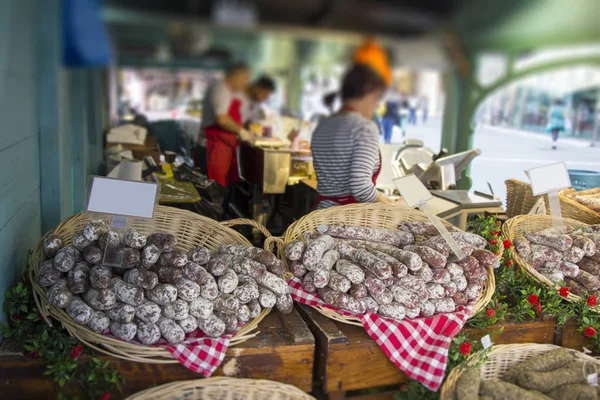 Saucisse Française Sur Marché Rue — Photo