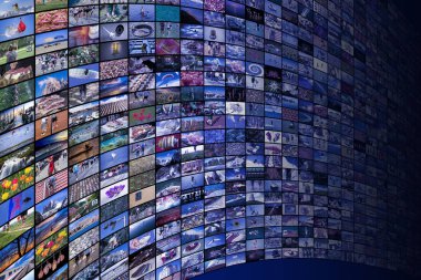 Dev multimedya geniş ekran video ve resim duvarlar