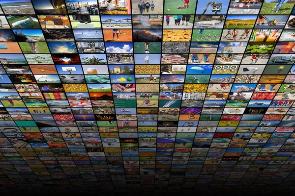 Giant Multimedia Widescreen Video Image Walls — Stock Photo, Image