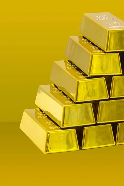 Pila Barras Oro Como Conceptos Financieros — Foto de Stock
