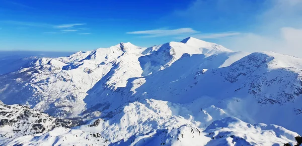 Panoramiczny Widok Ośrodek Narciarski Snowy Góry Vogel Słowenii — Zdjęcie stockowe