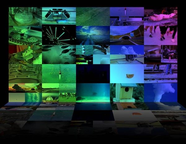 Μεγάλο τοίχο πολυμέσων βίντεο ευρείας οθόνης Web streaming media Tv — Φωτογραφία Αρχείου