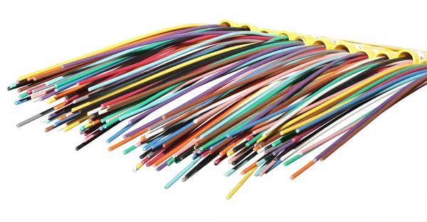 Cable de red de fibra óptica de cerca — Foto de Stock