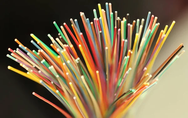 Волоконно-оптичний кабель мережі крупним планом — стокове фото