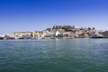 Ibiza Eivissa şehir Katedrali ve tarihi kent merkezine