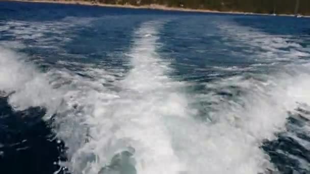 Víz Trace Mögött Hajó Videó — Stock videók