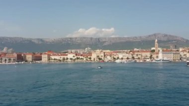Split sahil panorama görünümü, Dalmaçya, Hırvatistan, 4k video