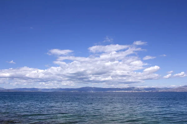Panorama sky with clouds and water of sea — Stock Photo, Image
