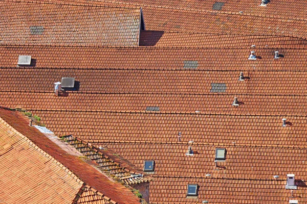 Background of a roof with old roof tiles — ストック写真