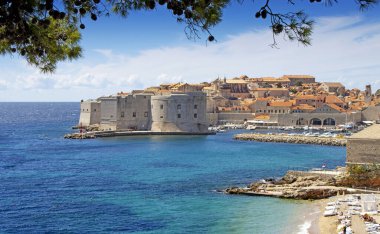 Hırvatistan 'ın tarihi Dubrovnik kentinde manzara manzarası