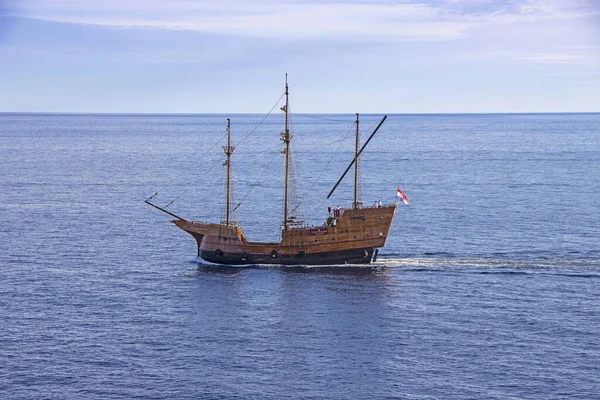 Dubrovnik Croatia September 2020 Karaka Tourist Replica Wooden Medieval Ship — Stock Photo, Image